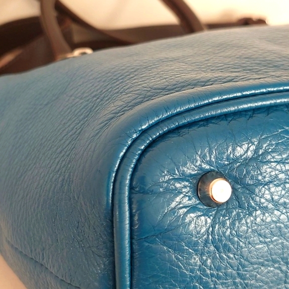 Roots small blue leather stachel / crossbody bag - Picture 6 of 15